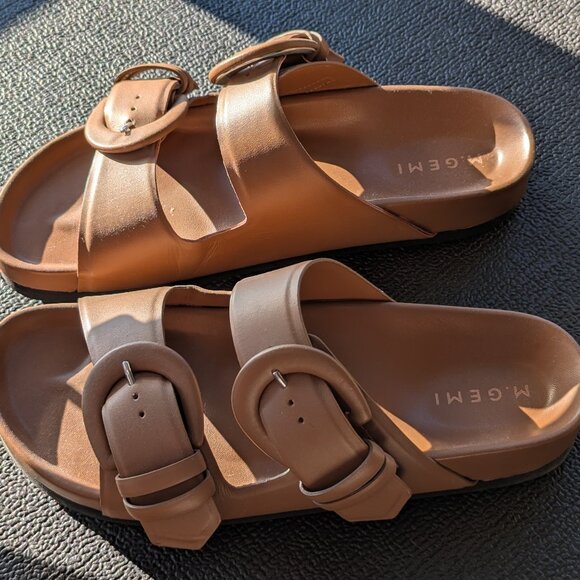 M.Gemi Double Buckle Sandals - Made in Italy - Picture 1 of 3